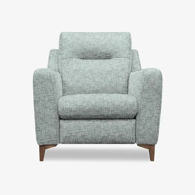 Furniture Village G Plan - Arlo Fabric Chair - Remco Light Grey with Walnut Feet