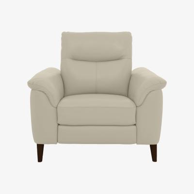 Furniture Village Morgan NC Leather Armchair - Bone China