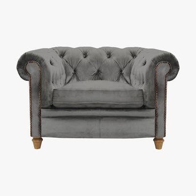 Furniture Village Alexander and James - New England Newport Fabric Armchair - Grey