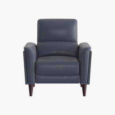 Furniture Village Compact Collection Klein NC Leather Power Recliner Chair with Telescopic Headrest - NC Ocean Blue