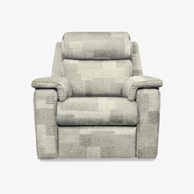 Furniture Village G Plan - Thornbury Fabric Power Recliner Chair - Checkers Smoke