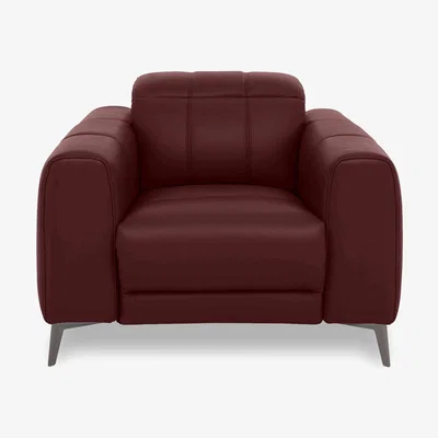 Furniture Village Ezra Leather Chair - Ruby