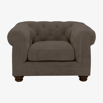 Furniture Village Alexander and James - Chesterfield Collection Hugo Fabric Chair - Discovery - Dark Feet