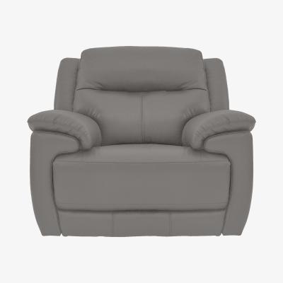 Furniture Village Touch Leather Armchair - Grey- World of Leather