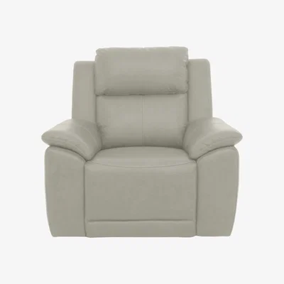 Furniture Village Utah Leather Power Recliner Chair with Headrest and Power Lumbar - Sand
