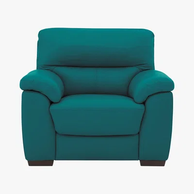 Furniture Village Zinc Leather Armchair - Teal- World of Leather