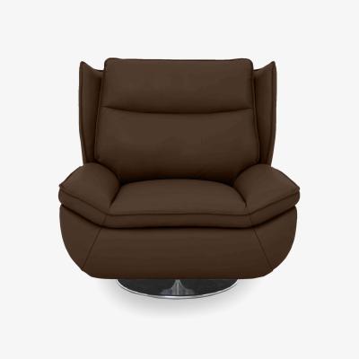 Furniture Village Vinny Leather Swivel Chair - Chocolate