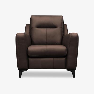 Furniture Village G Plan - Arlo Leather Chair - Capri Chocolate with Ebony Feet