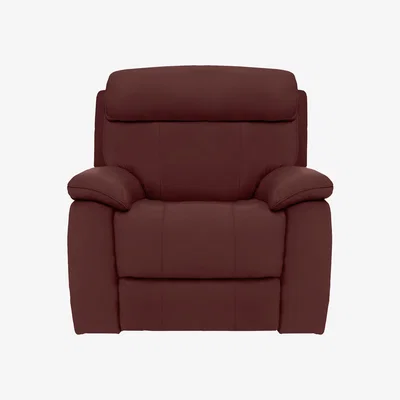 Furniture Village Moreno Leather Armchair with Manual Recliner - Burgundy