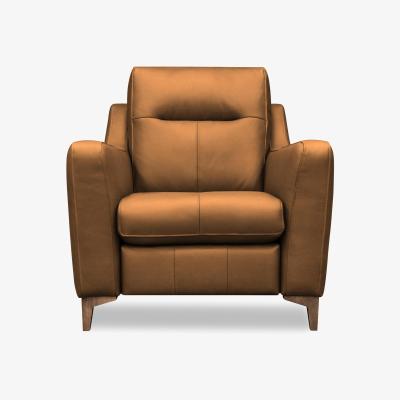 Furniture Village G Plan - Arlo Leather Chair - Cambridge Tan with Walnut Feet