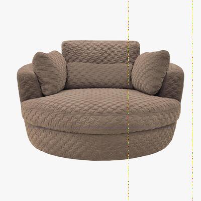 Furniture Village Ronda Fabric Swivel Armchair - Brown