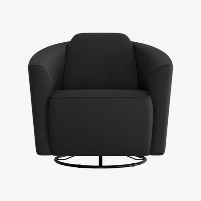 Furniture Village Nicoletti - Ketty Leather Swivel Chair - Black
