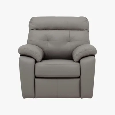 Furniture Village G Plan - Miller Leather Manual Recliner Armchair - Grey