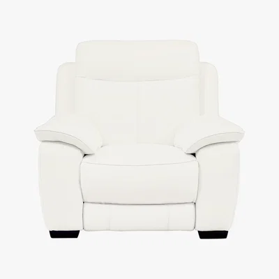 Furniture Village Starlight Express Leather Manual Recliner Armchair - White- World of Leather