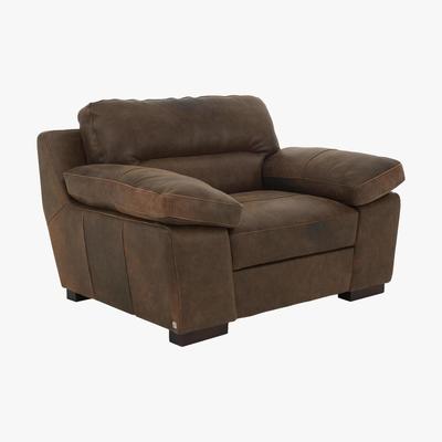 Furniture Village Alessia Leather Snuggler Armchair - Brown - By Furniture Village