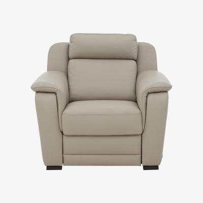 Furniture Village Nicoletti - Matera Leather Power Recliner Armchair with Pad Arm - Beige