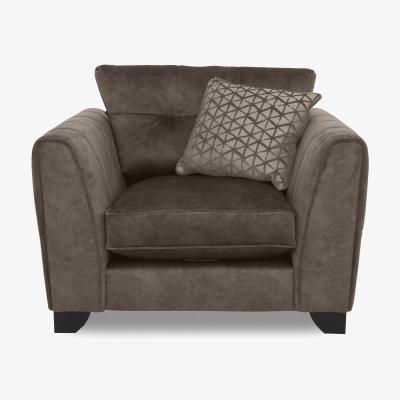 Furniture Village Mariah Classic Back Fabric Armchair - Dapple Chocolate