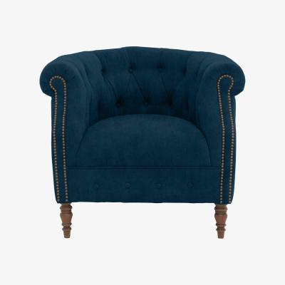 Furniture Village Alexander and James - Chesterfield Collection Calvin Fabric Chair - Teal - Dark Feet with Studs