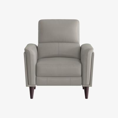 Furniture Village Compact Collection Klein BV Leather Power Recliner Chair with Telescopic Headrest - Silver Grey
