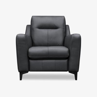 Furniture Village G Plan - Arlo Leather Chair - Cambridge Pet Blue with Ebony Feet