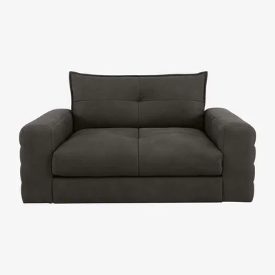 Furniture Village Boutique Brando Leather Snuggler - Black
