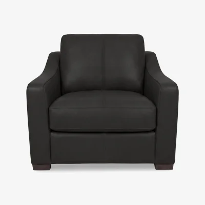 Furniture Village World of Leather - Nap Leather Snuggler Chair - Black - Sofas and Armchairs - In Time for Christmas
