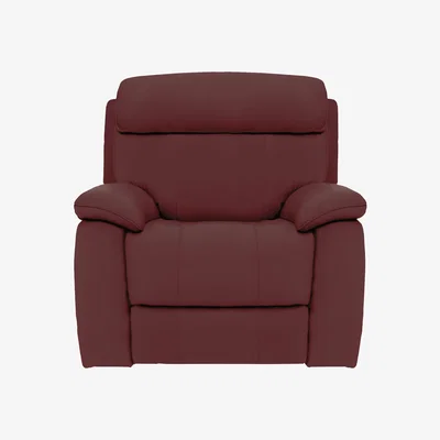 Furniture Village Moreno NC Leather Armchair with Manual Recliner - NC Deep Red