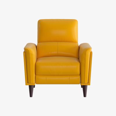 Furniture Village Compact Collection Klein NC Leather Power Recliner Chair with Telescopic Headrest - Sunflower