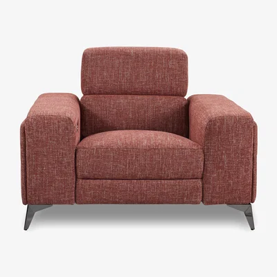 Furniture Village Action Fabric Power Recliner Armchair with Power Storage Arm - Red Maple