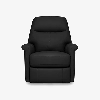 Furniture Village Compact Collection Lille NC Leather Rocker Swivel Chair with Power Recliner - Black