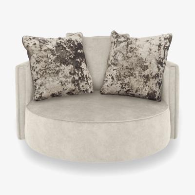 Furniture Village Ariana Large Fabric Swivel Chair - Dapple Cream