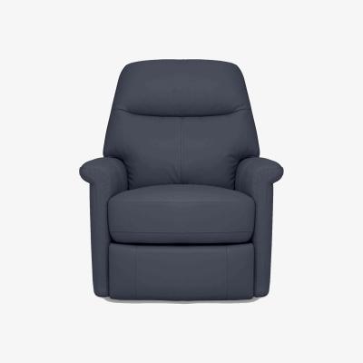 Furniture Village Compact Collection Lille BV Leather Chair with Power Recliner - BV Ocean Blue
