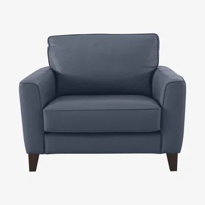 Furniture Village Brondby Leather Cuddle Chair - Blue- World of Leather