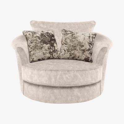 Furniture Village Ariana Twister Snuggler Chair with Chrome Insert - Dapple Cream