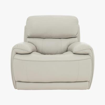 Furniture Village Relax Station Rocco Leather Power Rocker Armchair with Power Headrests - Grey- World of Leather