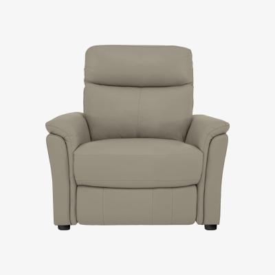 Furniture Village Compact Collection Piccolo Leather Static Armchair - Grey- World of Leather