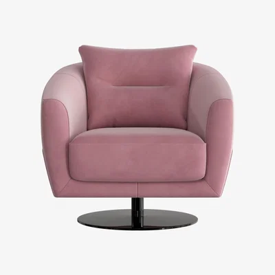 Furniture Village Nicoletti - Mimmo Fabric Swivel Chair - Pink