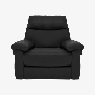 Furniture Village Comfort Story - Serene Leather Power Recliner Chair with Headrest - Black