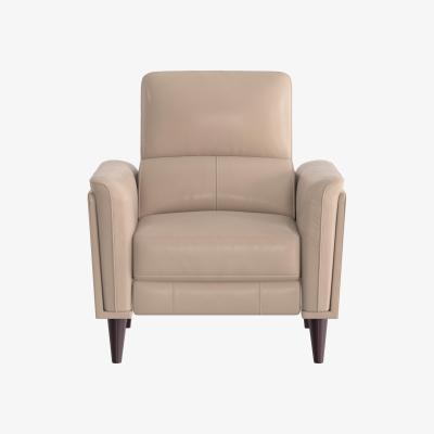 Furniture Village Compact Collection Klein BV Leather Power Recliner Chair with Telescopic Headrest - BV Pebble