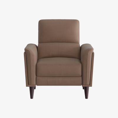 Furniture Village Compact Collection Klein Fabric Power Recliner Chair with Telescopic Headrest - Tobacco