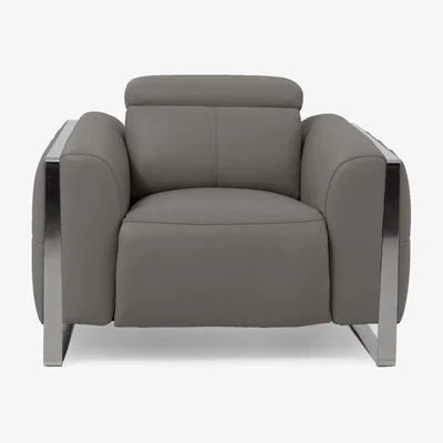 Furniture Village Gisella Leather Chair - Elephant