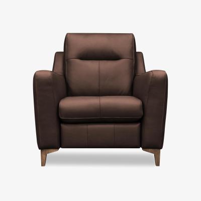 Furniture Village G Plan - Arlo Leather Chair - Capri Oak with Walnut Feet