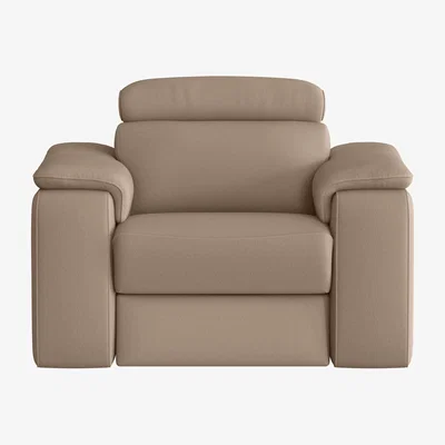 Furniture Village Nicoletti Italia - Davide Leather Power Recliner Chair - Torello Taupe