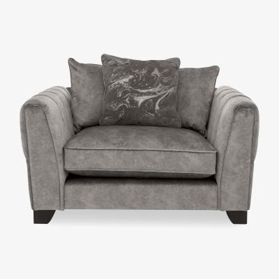 Furniture Village Ariana Pillow Back Fabric Snuggler Chair - Silver