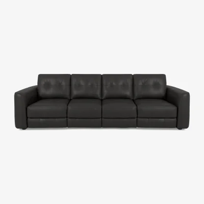 Furniture Village World of Leather - Drift 4 Seater Leather Power Glider Sofa - Shale Grey - Sofas and Armchairs - In Time for Christmas