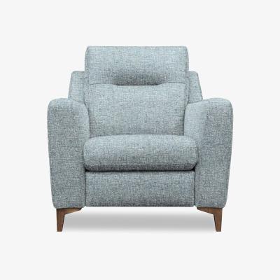 Furniture Village G Plan - Arlo Fabric Chair - Arola Sky with Walnut Feet