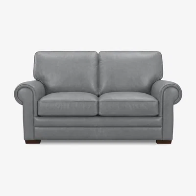 Furniture Village Carrick 2 Seater Leather Sofa - Sea Spray - Sofas and Armchairs