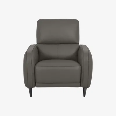 Furniture Village Domicil - Logan Leather Power Recliner Chair - NN Elephant Grey