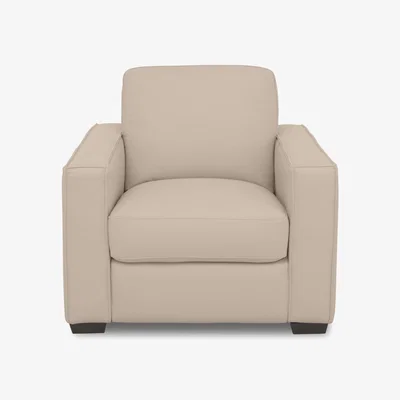Furniture Village Parma Leather Armchair - NC Pebble