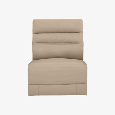 Furniture Village Berlin Leather Armless Unit - Pebble